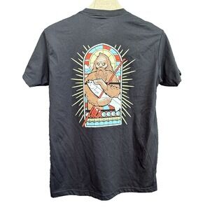 NWT STLHd Gear Sasquatch T-Shirt Mens L Black Bigfoot Fishing Trout Stained Glas